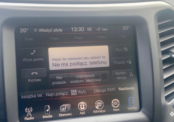 Jeep Cherokee cena 79000 przebieg: 148000, rok produkcji 2016 z Warszawa małe 277